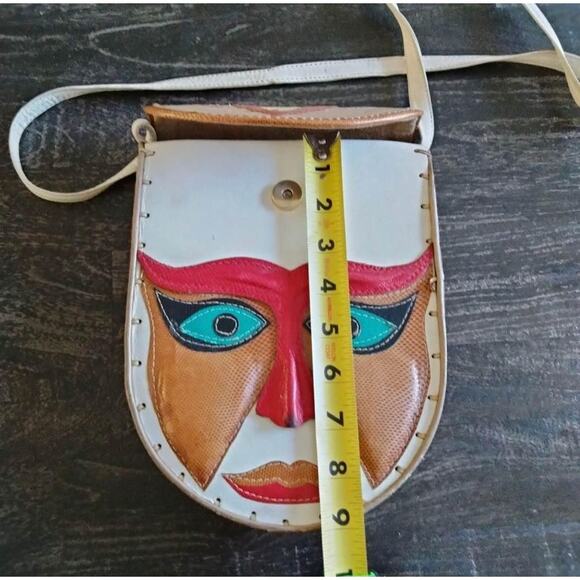 RARE VINTAGE 1980’s “MILLE FIORI” POLYCHROME LEATHER FACE MASK HANDBAG - Picture 3 of 7